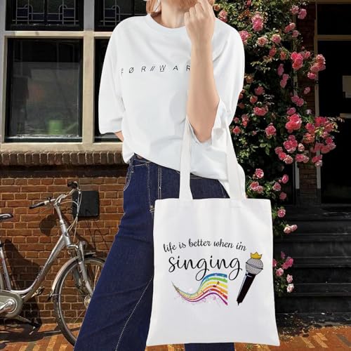 LEVLO I'm Singing Tote Music Lover Cosmetic Makeup Bag Gift for Women & Girls