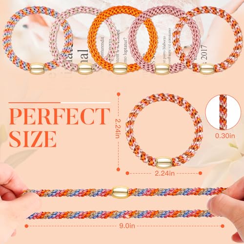 FORENEE Braided Hair Ties for Thick Hair - 10 Pack Persimmon Orange