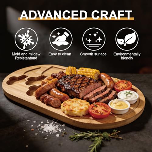 Mini Bamboo Charcuterie Board Set - 13x7.5 Inch with Cheese Knives