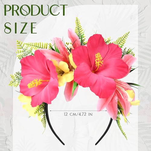Hawaiian Hibiscus Flower Crown - Tropical Floral Headband for Parties