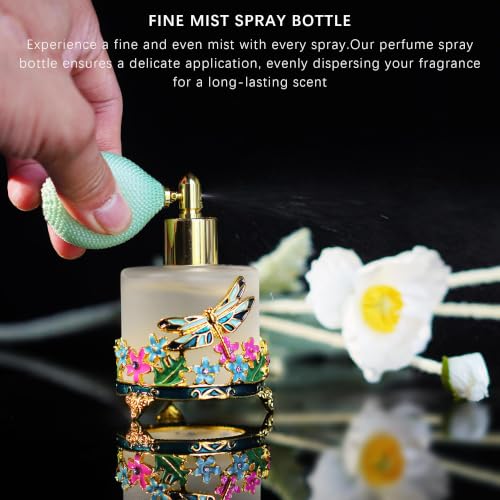 YU FENG N2 Frosted Glass Refillable Perfume Bottle 18ml with Hand-Painted Dragonfly Design