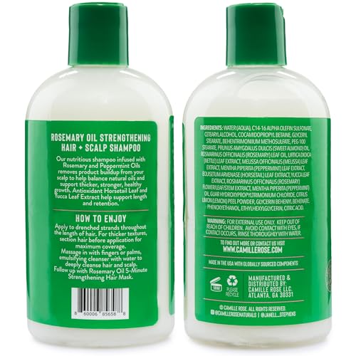 Camille Rose Rosemary Oil Shampoo for Stronger Hair Growth - 12 Oz