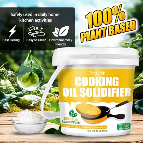 Plant-Based Cooking Oil Solidifier Powder - 2.25 Gallons Grease Disposal