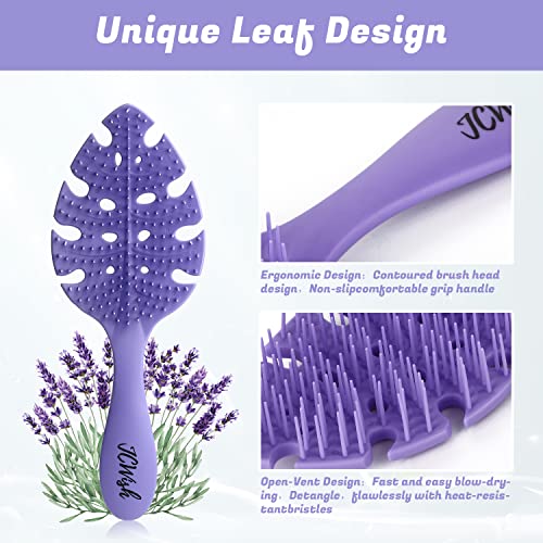 Purple Curl Defining Brush - 2-Pack Detangling Tool with Lavender Oil
