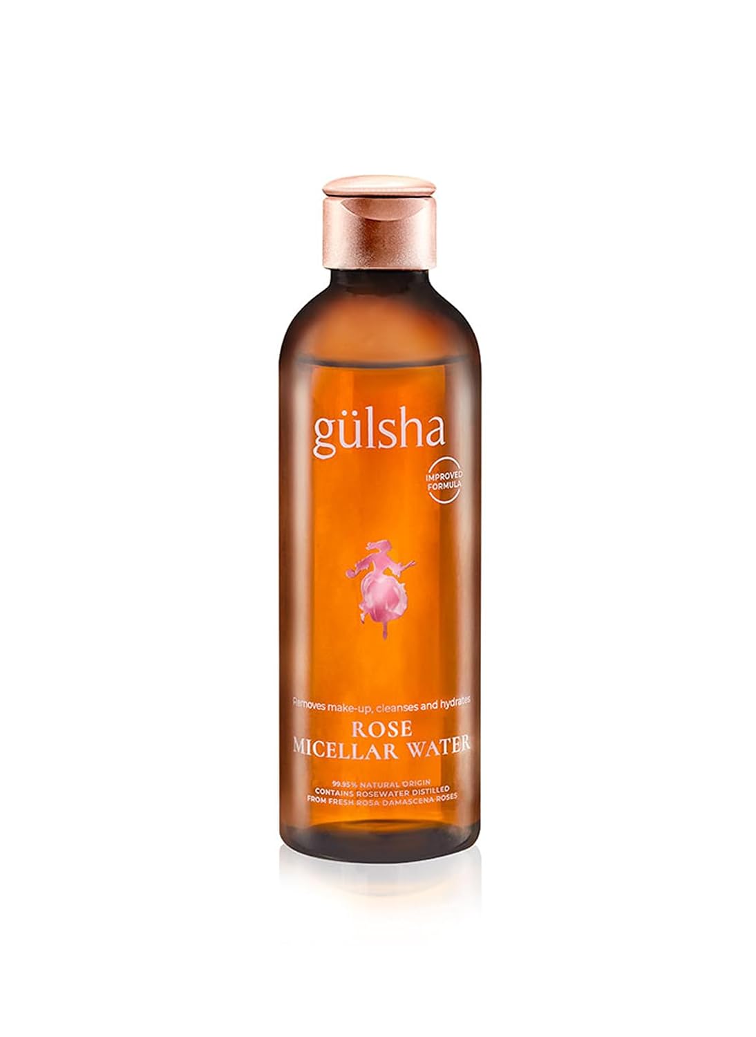 GULSHA Rose Micellar Water - Hydrating Facial Cleanser & Makeup Remover | Fragrance-Free, 200ml (6.76 fl oz)
