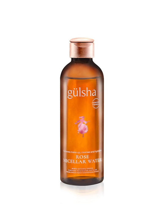 GULSHA Rose Micellar Water - Facial Cleanser & Makeup Remover, Fragrance-free Hydrating Cleanser, Softens the Skin, Formula designed in France for All Skin Types, Natural Origin, 200ml (6.76 fl oz)