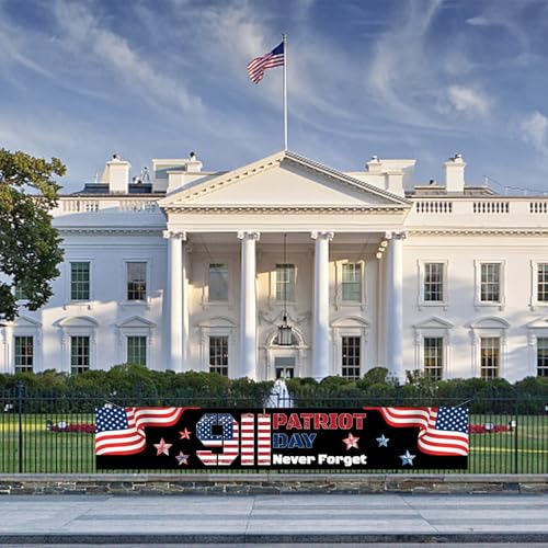 911 Patriot Day We Will Never Forget Banner - 120x20 Inches