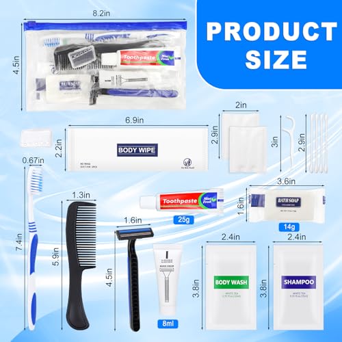 Basic Toiletry Kits - Individually Packed Personal Hygiene Care Package (5 Pack)