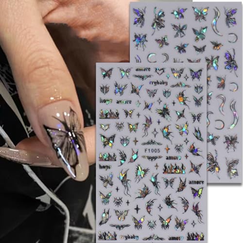 3D Butterfly Nail Art Stickers - Self-Adhesive Glitter Decals