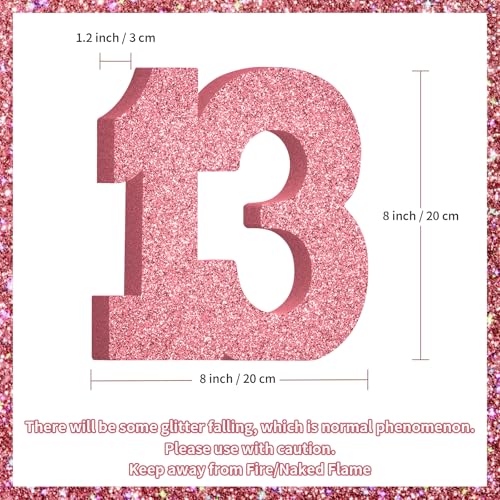 Glittery Number 13 Table Centerpiece for 13th Birthday Party