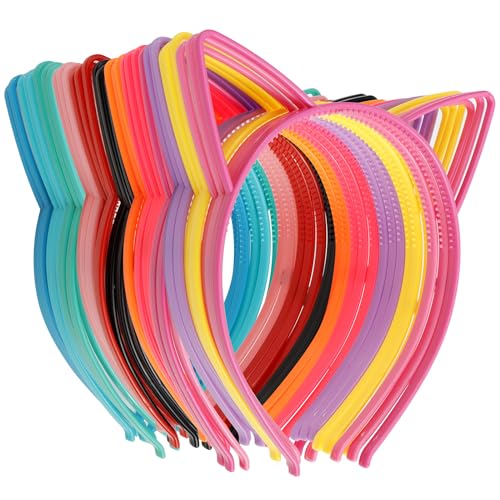 COCIDE 36Pcs Cat Ears Headbands - Colorful Party Hair Accessories