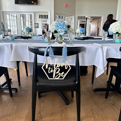 Wooden Baby Shower Chair Signs Set - Mom & Dad to Be Decorations