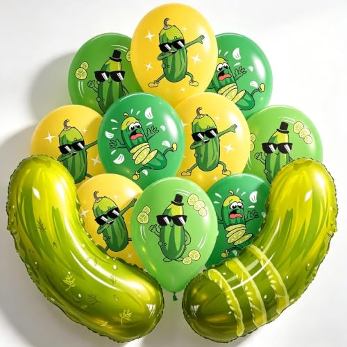 17-Piece Pickle Balloon Set for Birthday & Bachelorette Parties