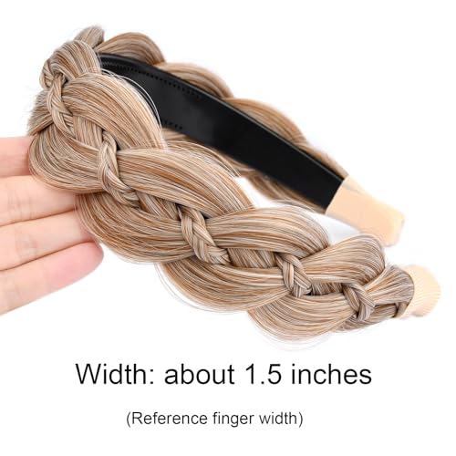 Sandy Blonde Wide Braided Headband with Teeth for Girls & Women