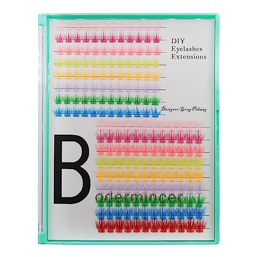 Bodermincer 204pcs Colored D Curl Lash Clusters - Mixed Length DIY Extensions