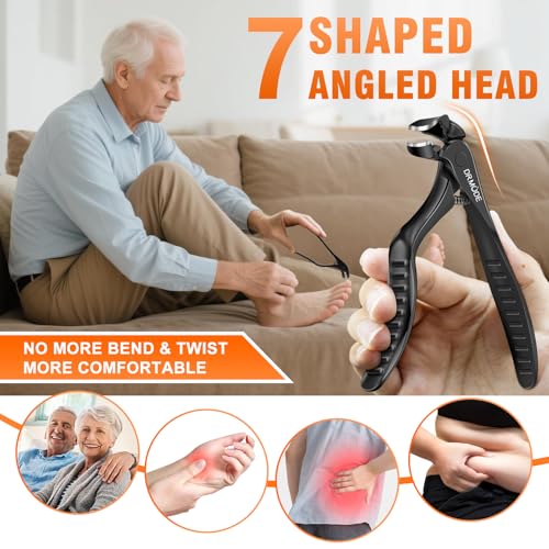 DRMODE Long Handled Toenail Clippers for Seniors with Wide Jaw