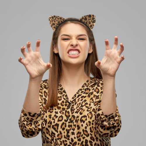 12 Pcs Cat Ears Headbands, Soft Plush Animal Ear Hairbands for Cosplay