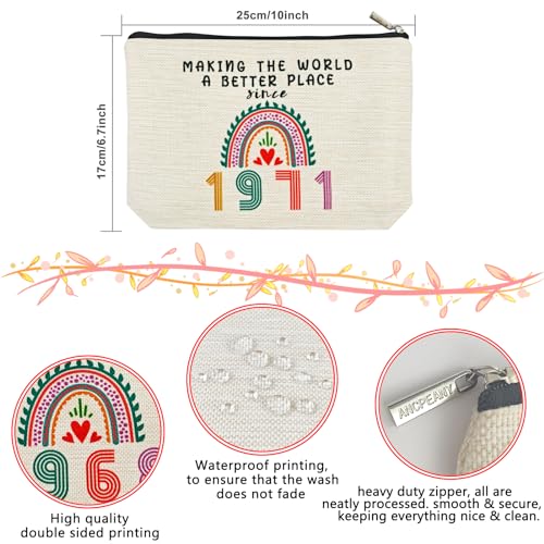 1971 55th Birthday Gift Makeup Bag for Her - Anniversary Cosmetic Travel Pouch