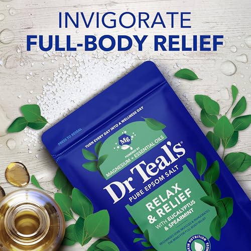 Dr Teal's Epsom Salt Soak Trio: Lavender, Eucalyptus & Rosemary, 48 oz (3 Pack)