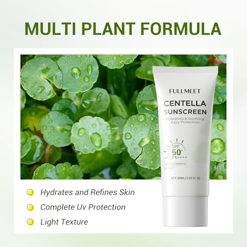 FullMeet Centella Calming Sunscreen SPF50 PA++++, Matte Moisturizing Face Sun