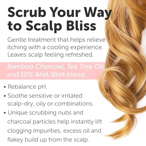 Rida Charcoal Scalp Scrub - Black, 16 Fl Oz | Detox & Dandruff Relief