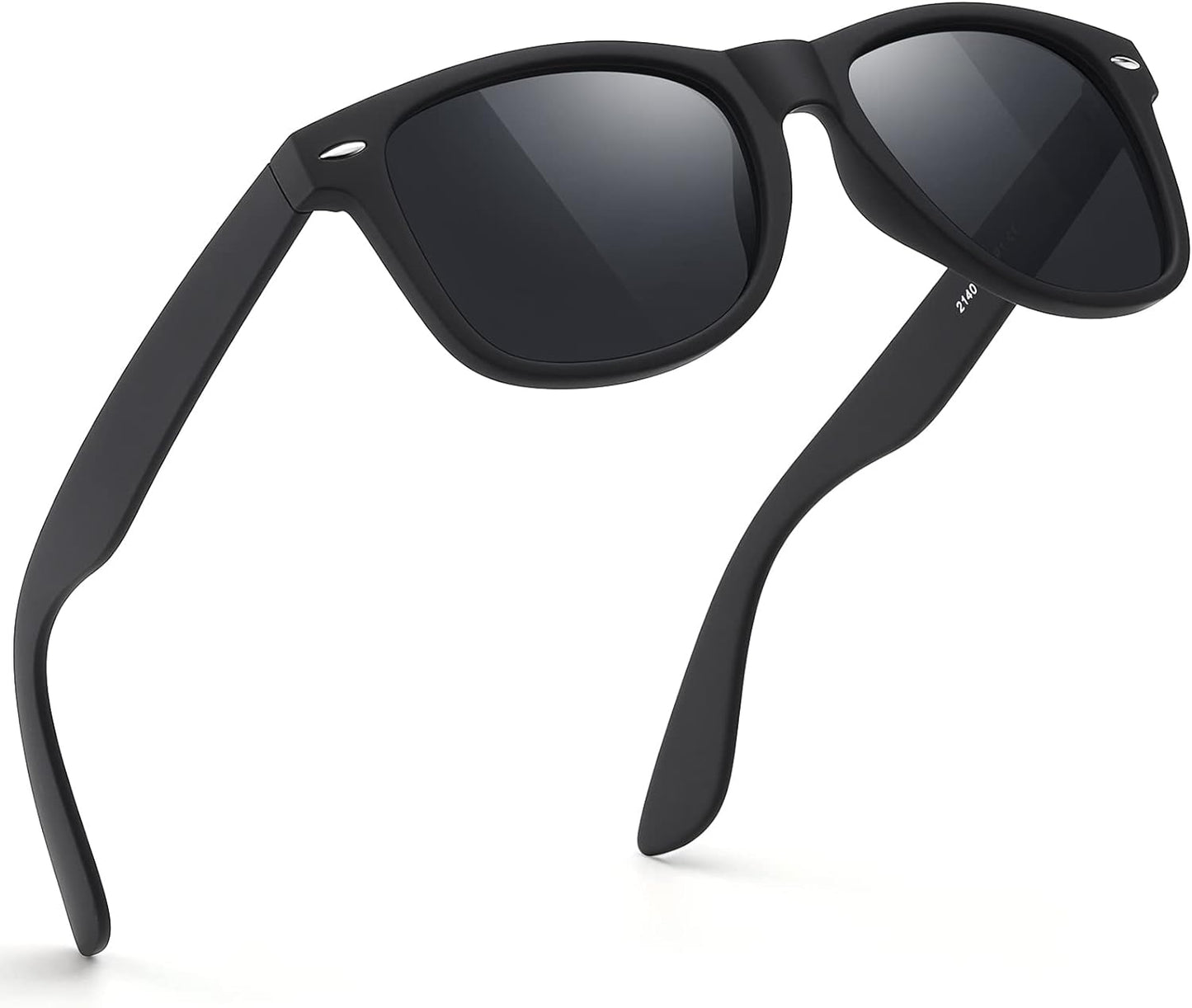 Polarized Sunglasses for Men & Women - Black Retro UV Protection for Driving & Fishing