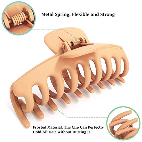 Large Matte Banana Hair Claw Clips - 8PCS Strong Hold for Women