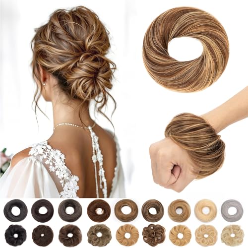 S-noilite Messy Bun Hairpiece for Women 4P27 / S Real Human Hair Natural Style