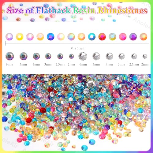 AnoleAir S1 22000PCS Colorful AB & Transparent Rhinestones Bedazzling Craft Kit