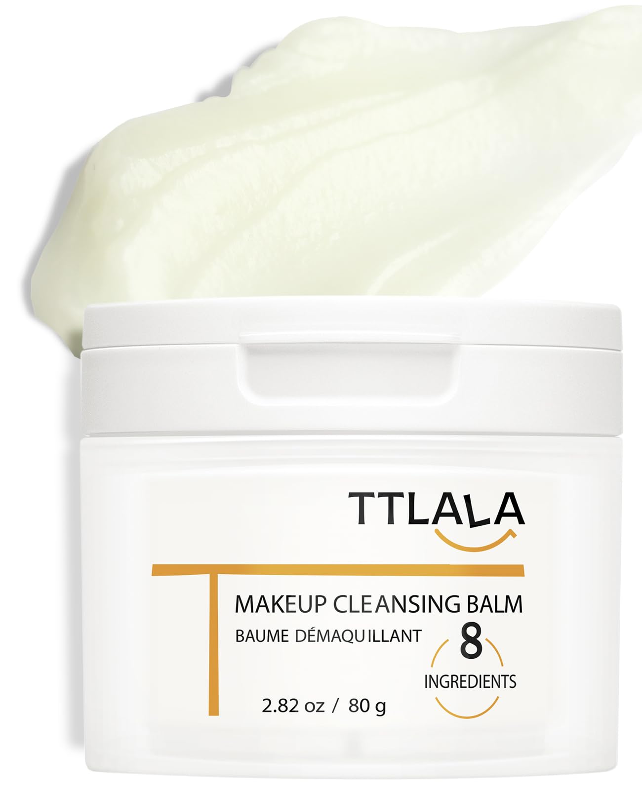TTLALA Cleansing Balm, Only 8 Ingredients Makeup Remover Balm, Waterproof Eye Make Up Remover with Vitamin E, Gentle and Nourishing, Skin-friendly and Suitable for All Skin Types 2.82 oz
