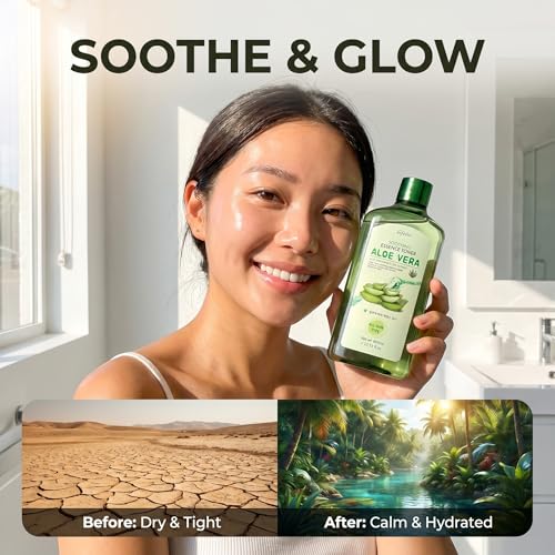 esfolio Aloe Vera Soothing Essence Toner - Hydrating Facial Toner 13.52 Fl Oz