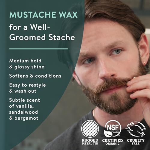 Badger Mustache Wax - Medium Hold, Organic & Easy to Apply, 0.75 oz