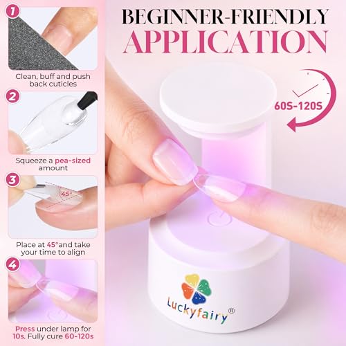 Luckyfairy 40ML Gel Nail Glue - Ultra-Strong Hold for Nail Tips