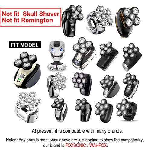 FOXSONIC 9 Silver Blades Replacement Heads for Head Shavers