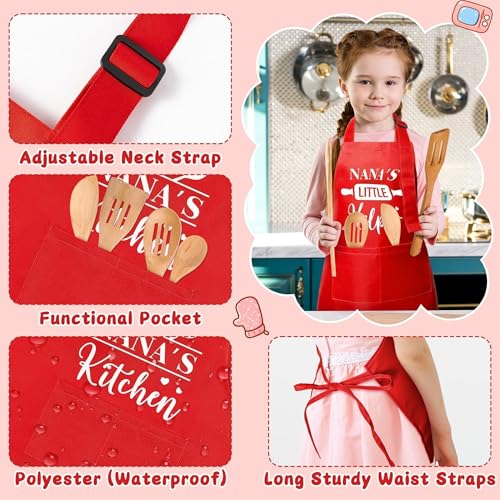 Kids and Adult Apron Set - 2 Pcs Waterproof Adjustable Smocks
