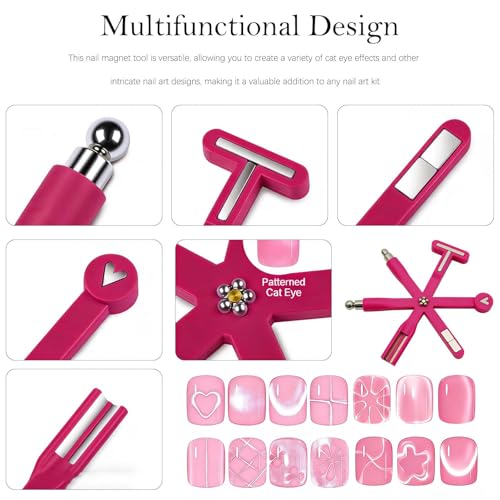 Cat Eye Nail Art Magnet Tool - Strong Magnetic Wand for Gel Polish (2 Pack)