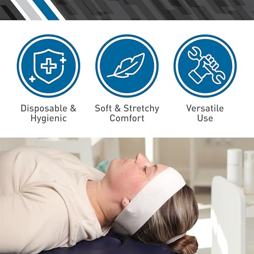 BodyMed Disposable Medical & Spa Headbands White Pack of 48 - Single-Use, Adjustable Closure