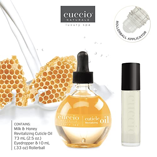 Cuccio Naturale Milk and Honey Cuticle Oil Set - 2 Pack for Stronger Nails