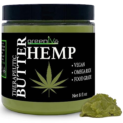 GreenIVe Hemp Body Butter - Natural Moisturizing Cream, 8oz Jar