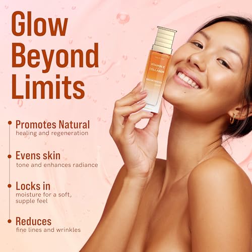 Fleur De Peau Vitamin C & Collagen Serum for Face – Anti-Aging & Brightening, Korean Skin Care, 95% Natural