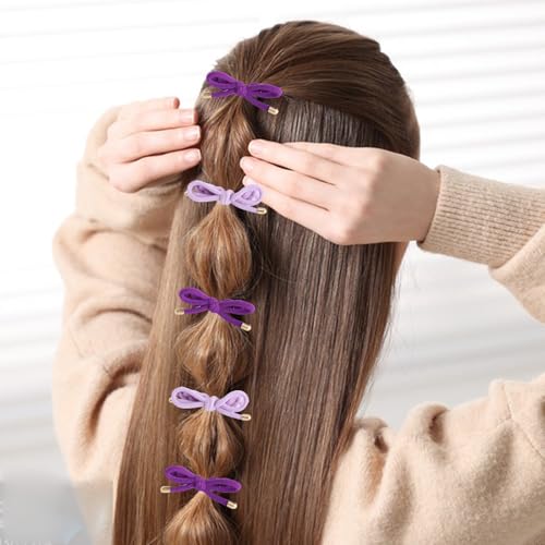 16PCS Braided Hair Ties with Bows | Adjustable Rubber Bands for Women & Girls