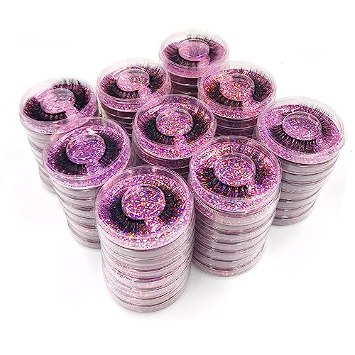 Ellazzle 20 Pairs False Eyelashes Bulk 10 Styles Natural Fluffy 3D Vegan Reusable