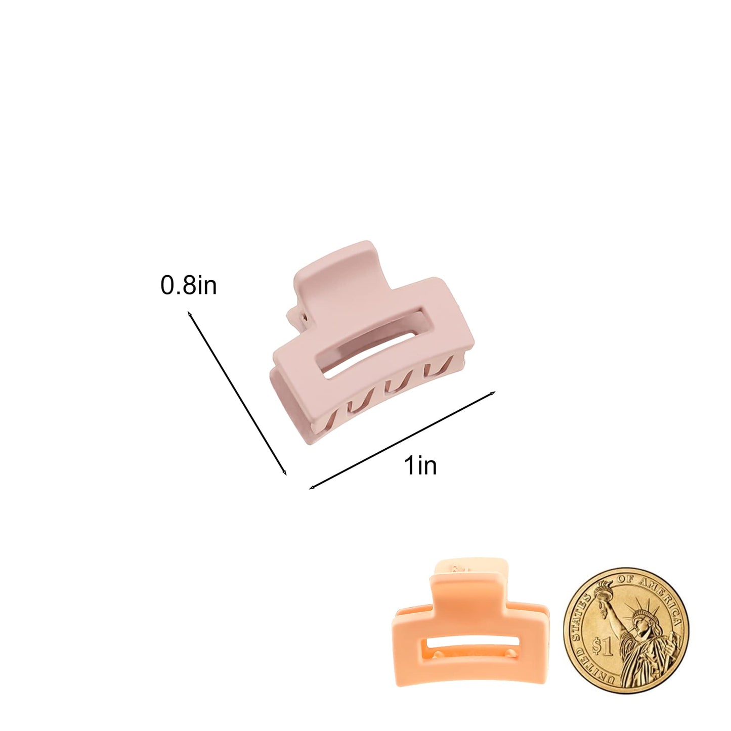 Small Claw Hair Clips for Women Girls - Mini Hair Clips Rectangle Tiny Claw Clips for Thin Hair Strong Hold Cute Jaw Clip Nonslip Hair Styling Accessories with Box
