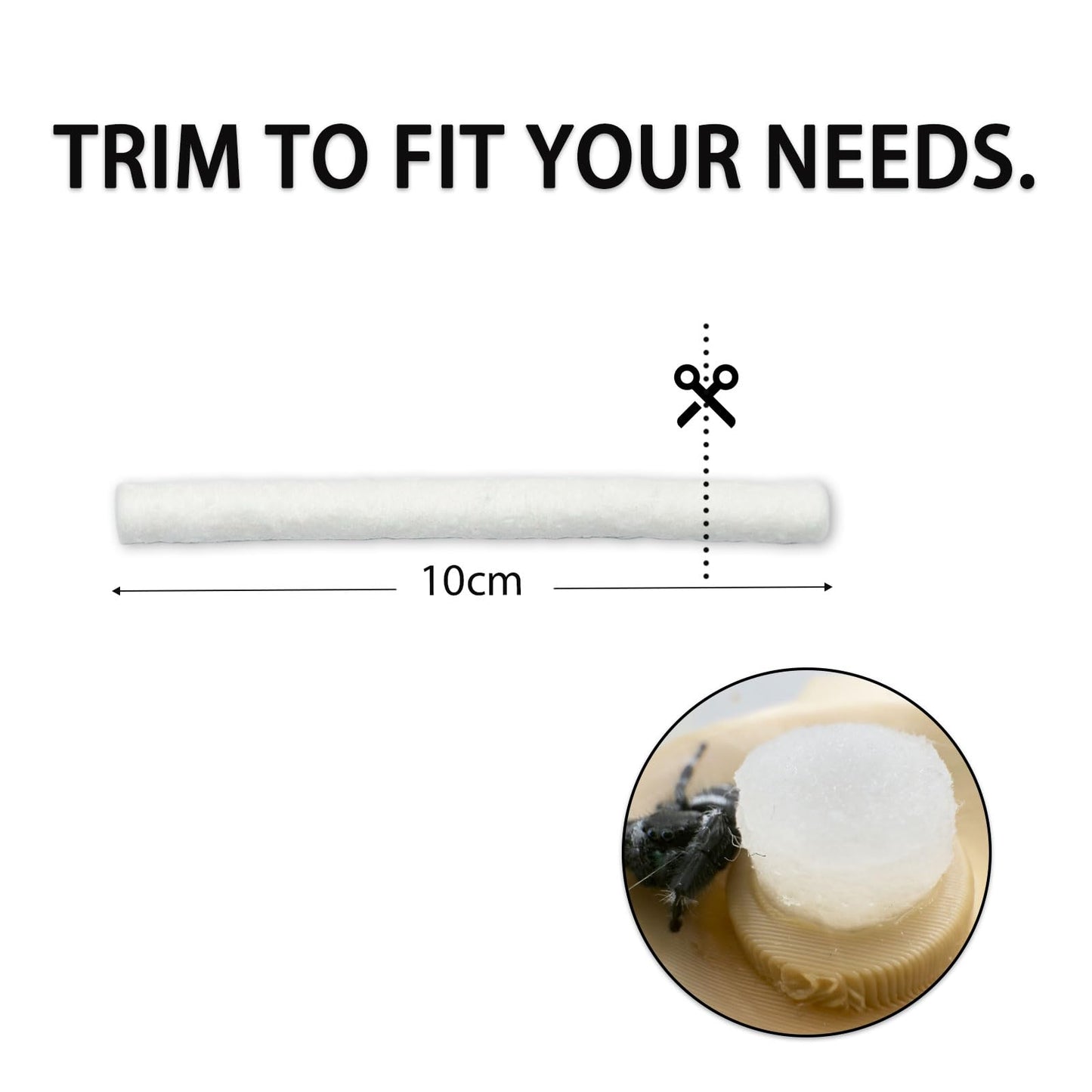 Daerky Jumping Spider Water Fountain Replacement Cotton roll, Absorbent Cotton Swab,Length 10 cm (50)