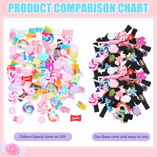 31 Pcs Halloween Candy Hair Clips & Wire Headband Set for Kids