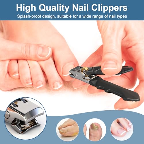 Heavy Duty Toenail Clippers for Thick Nails - 2pc Stainless Steel Set
