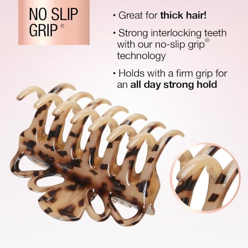 Scunci Crown Claw Clip for Thick Hair - Tortoise No-Slip Grip
