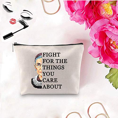 Lawyer Makeup Bag - Feminist Quote Canvas Cosmetic Pouch for Attorneys