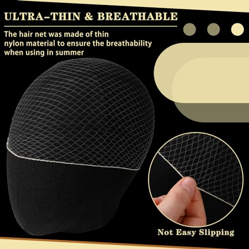 Beige Hair Nets for Women - 400 Pack, 20 Inch Elastic Bun Nets