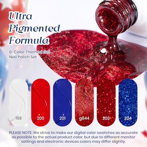 Beetles 4th of July Gel Nail Polish Set - Song of Freedom, 6 Colors